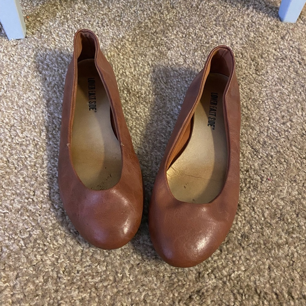 Faux leather flats